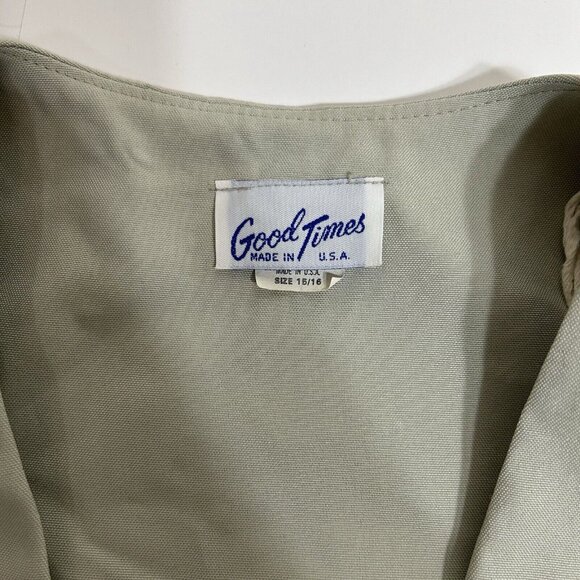 Vtg 80s Good Times Suit Size 16 2Pc Set Green Blazer Peplum Jacket & Skirt USA - Picture 5 of 10